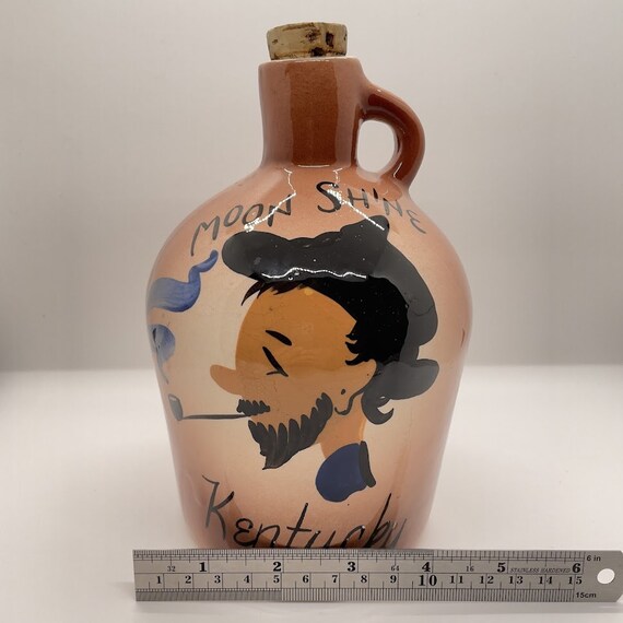 Large Vintage Moonshine Jug - Kentucky Souvenir - Pipe-smoking