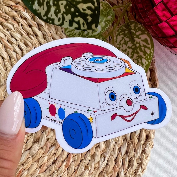 Childhood is Calling Sticker| Retro Vintage Phone Sticker | Chatterbox phone | Fisher-Price inspired | Vintage Toy Sticker| 90s, y2k, 2000s