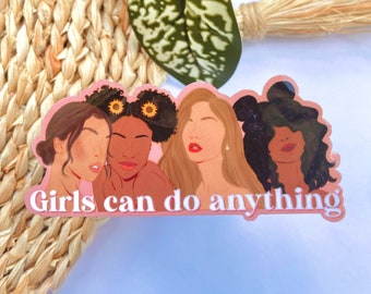 Girls can do Anything Sticker | Women's History Month | Empowered women , strong woman,  girl power, feminist, female, feminism, girl boss