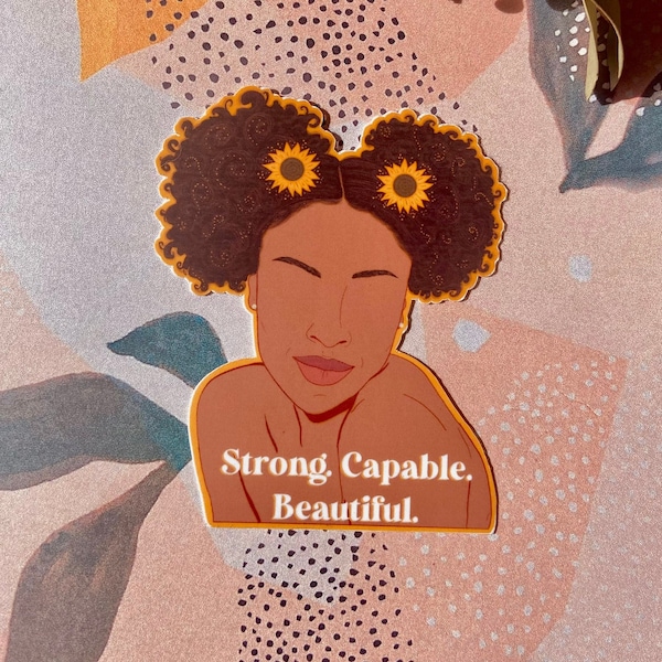 Strong Woman Sticker | Women Empowerment | POC, diversity, minority, girl power, positive affirmations, female, feminist, feminism sticker