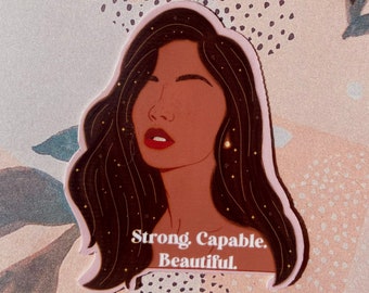 Strong Woman Sticker | Women Empowerment | WOC, diversity, minority, girl power, positive affirmations, female, feminist, feminism sticker