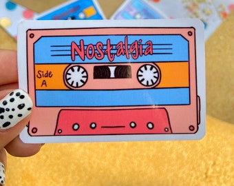 Nostalgia Mixtape Sticker | Vintage Retro Sticker| Mixtape Sticker | Music Cassette Tape | Waterproof, Nostalgia, 90s, 80s, 2000s, childhood
