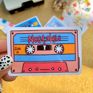 Nostalgia Mixtape Sticker | Vintage Retro Sticker| Mixtape Sticker | Music Cassette Tape | Waterproof, Nostalgia, 90s, 80s, 2000s, childhood