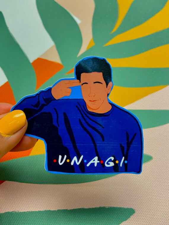 Ross Geller Friends Sticker | Friends Show Inspired Sticker | Unagi | 90s show | Waterproof Sticker, Laptop, water bottle sticker