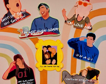 Friends Sticker Bundle | Friends Show Inspired Sticker | 90s show | Waterproof Sticker, Laptop, water bottle sticker