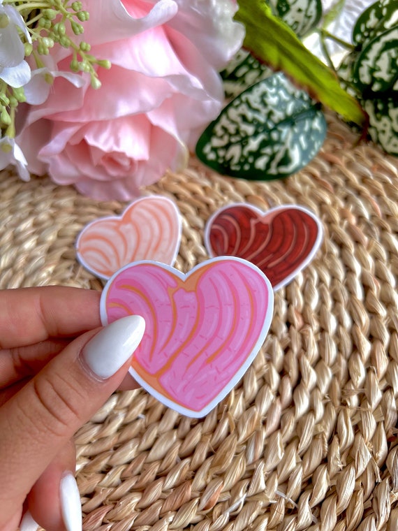 Heart Conchita Sticker | Waterproof Sticker| Pan Dulce Sticker| Mexican bread, Latino Latinx Sticker| Spanish Mexican sticker, heart concha