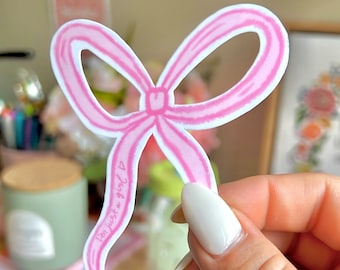Cutie Bow Sticker | Waterproof Sticker| coquette Sticker| pink bow Sticker| I'm just a girl, pink cute girlie sticker, trendy sticker