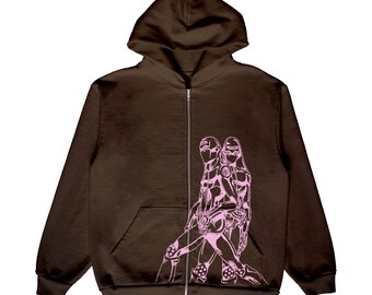 Dark chocolate zip up hoodie sales