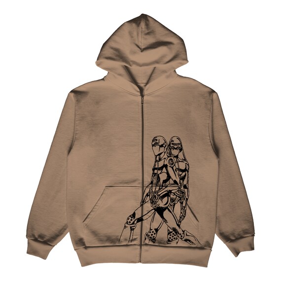 Tan zip up clearance hoodie