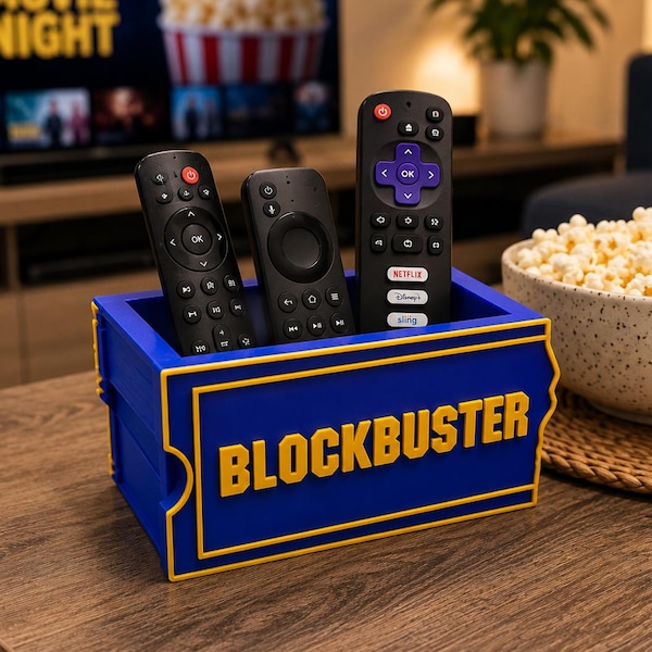 Blockbuster Inspired Remote Holder, 90s Nostalgia Gift, Retro Movie Room Decor, Home Theater Remote Organizer, Movie Night Decor