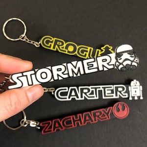 Customizable Keychain -  Star Wars Inspired | Star Wars Bag Tag | Personalized Gift Under 20 | Starwars fan gift