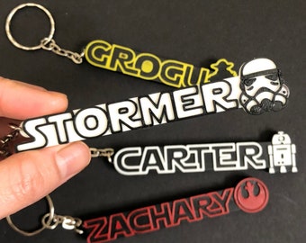 Customizable Keychain -  Star Wars Inspired | Star Wars Bag Tag | Personalized Gift Under 20 | Starwars fan gift