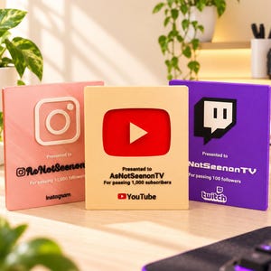 Personalized Creator Milestone Plaque, Custom Subscriber Follower Award, Social Media Room Decor, Streamer Gift, Content Creator Gift