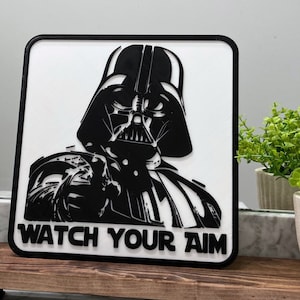 Watch Your Aim Bathroom Sign | Restroom Sign | Darth Vader