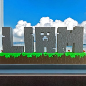 CUSTOMIZED 3D Desk or Door Minecraft-inspired nameplate - gamer gift, streamer gift, personalized name, kids bedroom, teacher classroom name