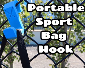 Personalized Sports Bag Hook | Chain Link Fence Bag Hanger | Pickleball Tennis Baseball & Basketball Accessory | Sports Player Gift