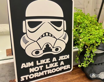 Aim like a Jedi - Star Wars Bathroom Sign | Funny Star Wars Decor | Funny gift for him | Dad joke gift