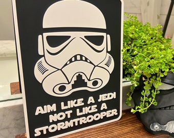 Divertente cartello per il bagno di Star Wars - Mira come uno Jedi / Regalo per papà