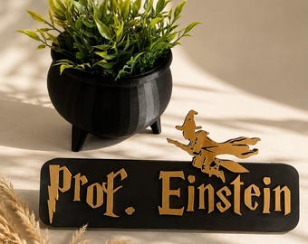 Personalized Wizard Teacher Name Plate | Custom Teacher Desk Sign | Magical Classroom Decor | Teacher Appreciation Gift | Librarian Gift