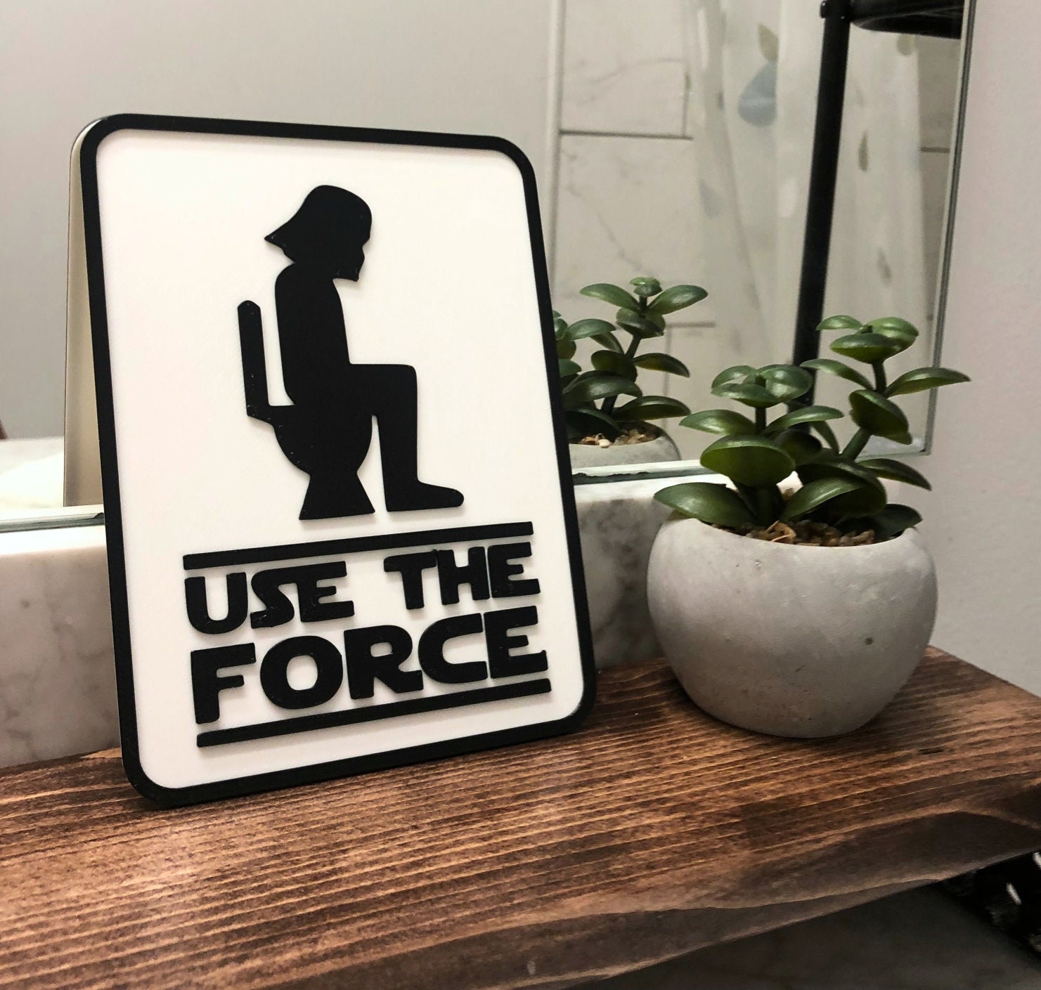 Use The Force Bathroom Sign | Darth Vader | Bathroom Sign | Restroom Sign