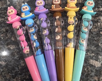 Labubu Pen Pink Purple Yellow Green Brown Blue Easter