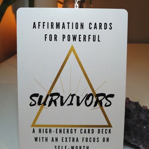 Tarjetas de afirmación para sobrevivientes / Autoestima / Alta energía / Tarjetas de meditación / Regalos que aumentan la confianza / Regalos para ella / Autovaloración /