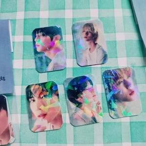 Txt Mini Holographic Photocards - Fanmade - Huening Kai Soobin Beomgyu Taehyun Yeonjun Snactuary Thursdays Child Cute