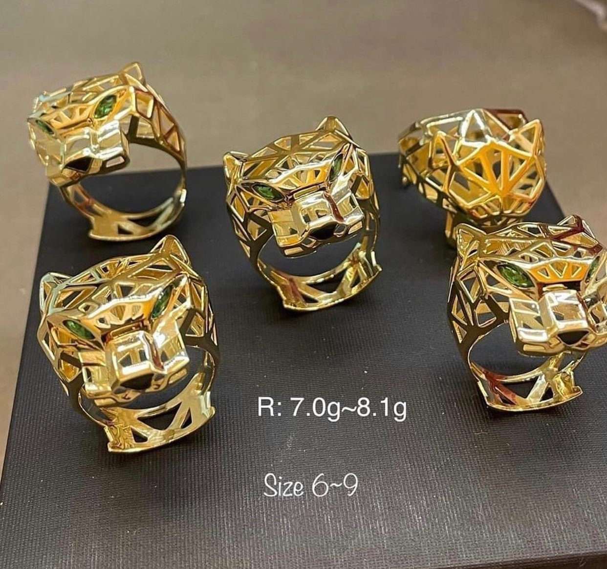 Anillo de pantera de oro sólido de 18k Etsy