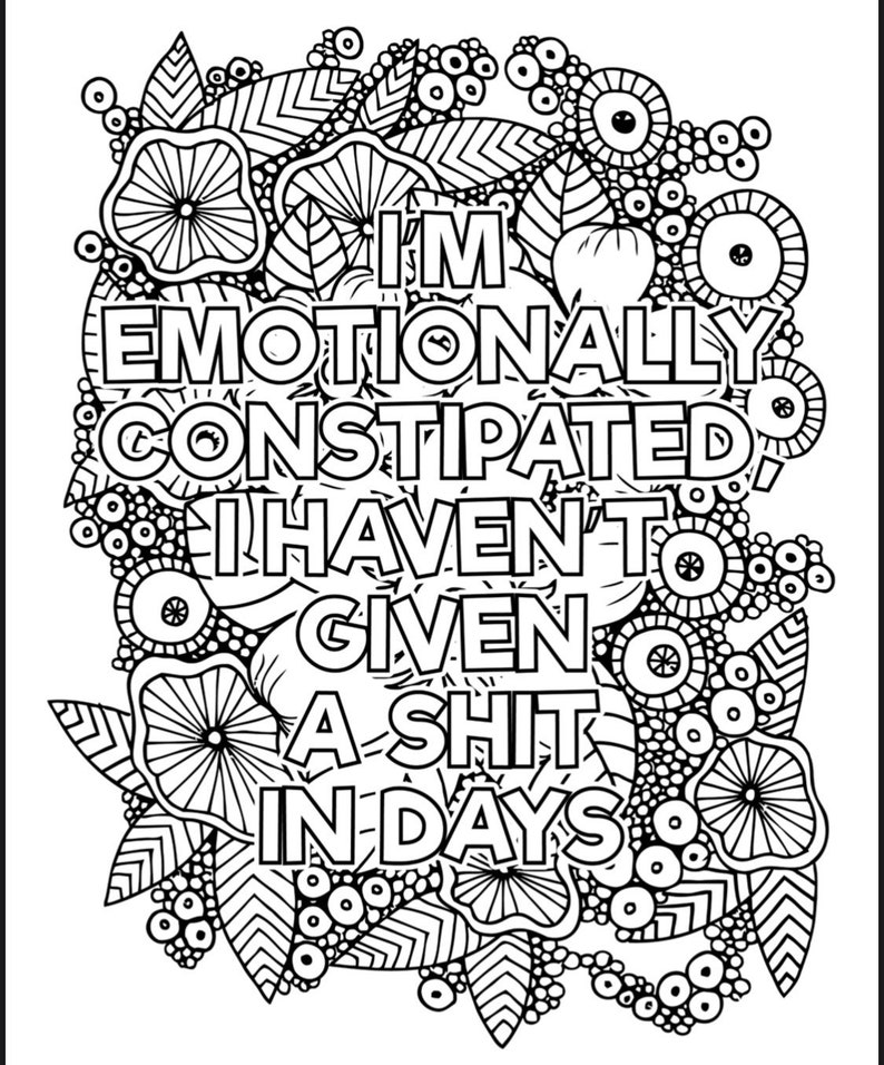 Swear words coloring pages Etsy