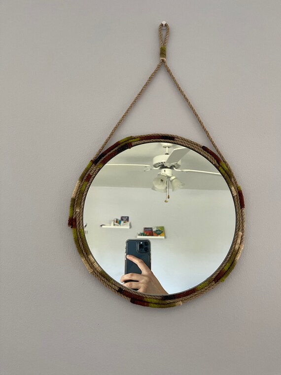 Boho Wall Mirror/ Natural Rope Mirror Etsy