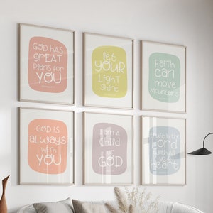 Scripture Nursery Wall Décor Instant Download, Kids Bible Verse Modern Wall Art, Christian Preschool Education Prints, Toddlers Room Poster.