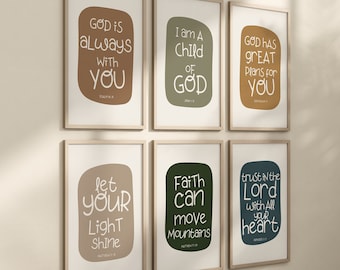 Kids Bible Verse Modern Wall Art, Christian Preschool Education Prints, Scripture Nursery Wall Décor Instant Download, Toddlers Room Poster.
