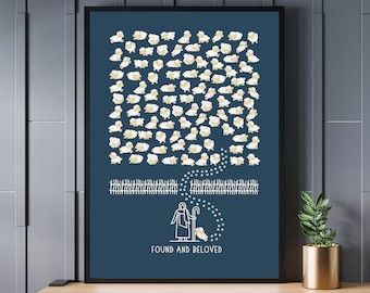 99 Sheep Modern Christian Nursery Wall Décor Instant Download, Faith Based Religious Print Jesus Bible Story Gift, Boys Toddler Room Poster
