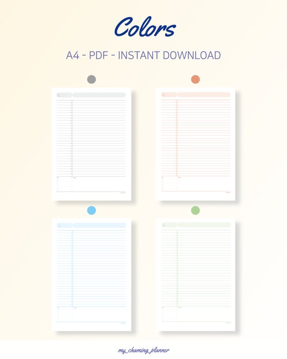 Paper Paper & Party Supplies Printable Cornell Notes_Facing Pages_Line ...