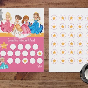 Disney Princess Reward Chart Disney Rewards Tracker Princess | Etsy