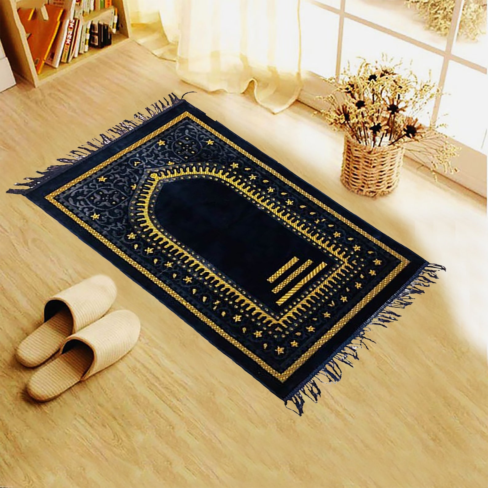 Navy Blue Muslim Prayer Mat Etsy