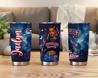 Howard University Custom 20OZ Tumbler With Sliding Lid ( Personalized)