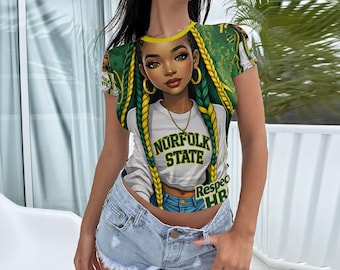 Norfolk State All-Over Print Women's Slim-Fit T-shirt