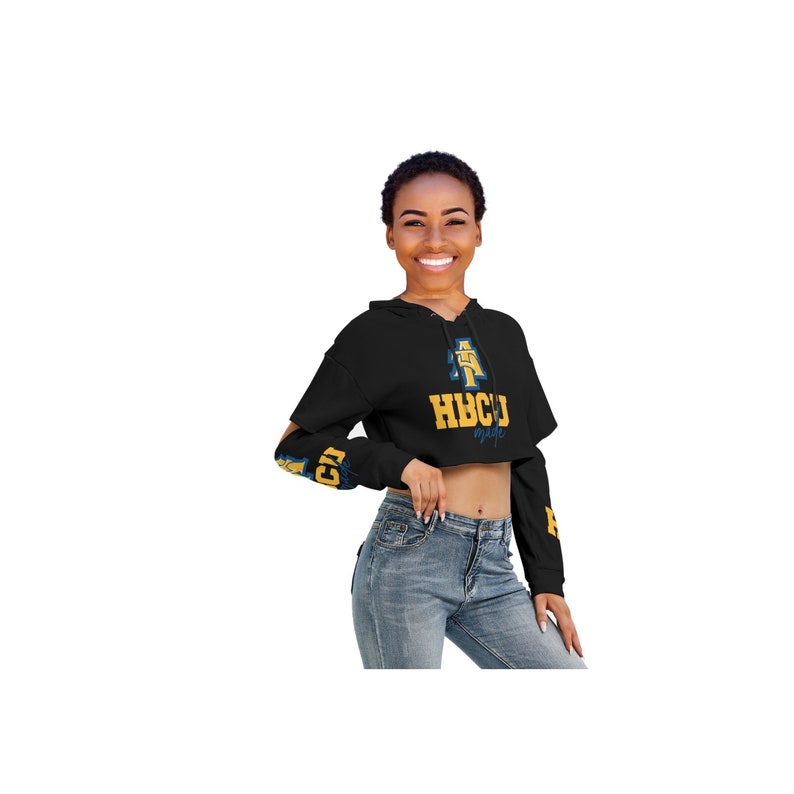 North Carolina A&T Heavy Fleece Hoodie With Hollow Out Sleeve-At Least Order 1 Size Up bild 3