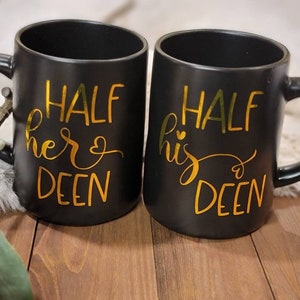 Hälften av hans/hennes deen-muggar