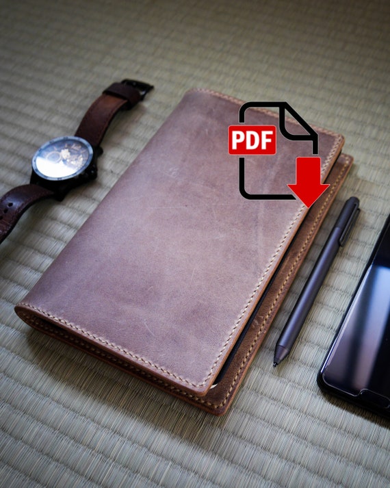 Leather Book Sleeve Pattern for Amazon Basic Notebook Etsy