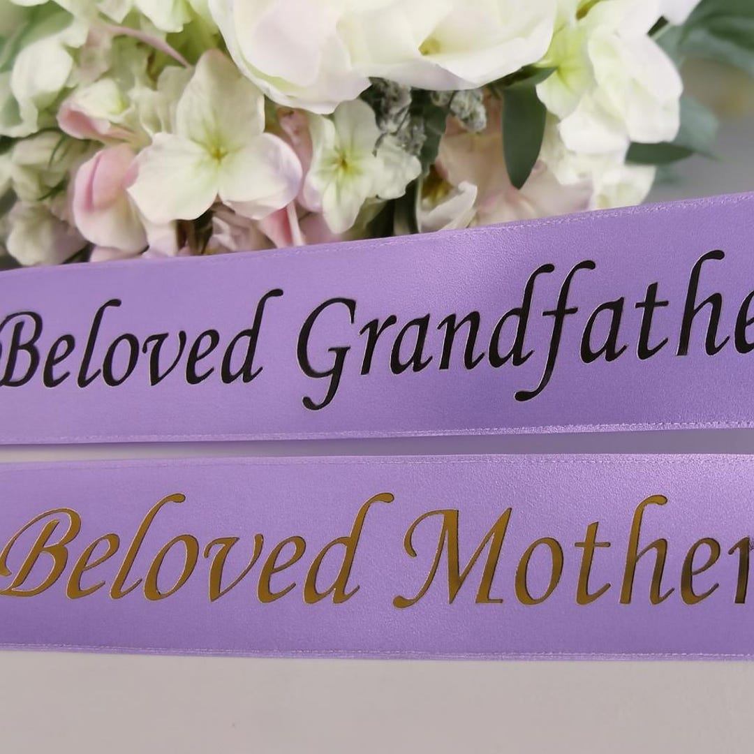 Custom Memorial Ribbon: Personalized Satin Funeral Tribute - Etsy