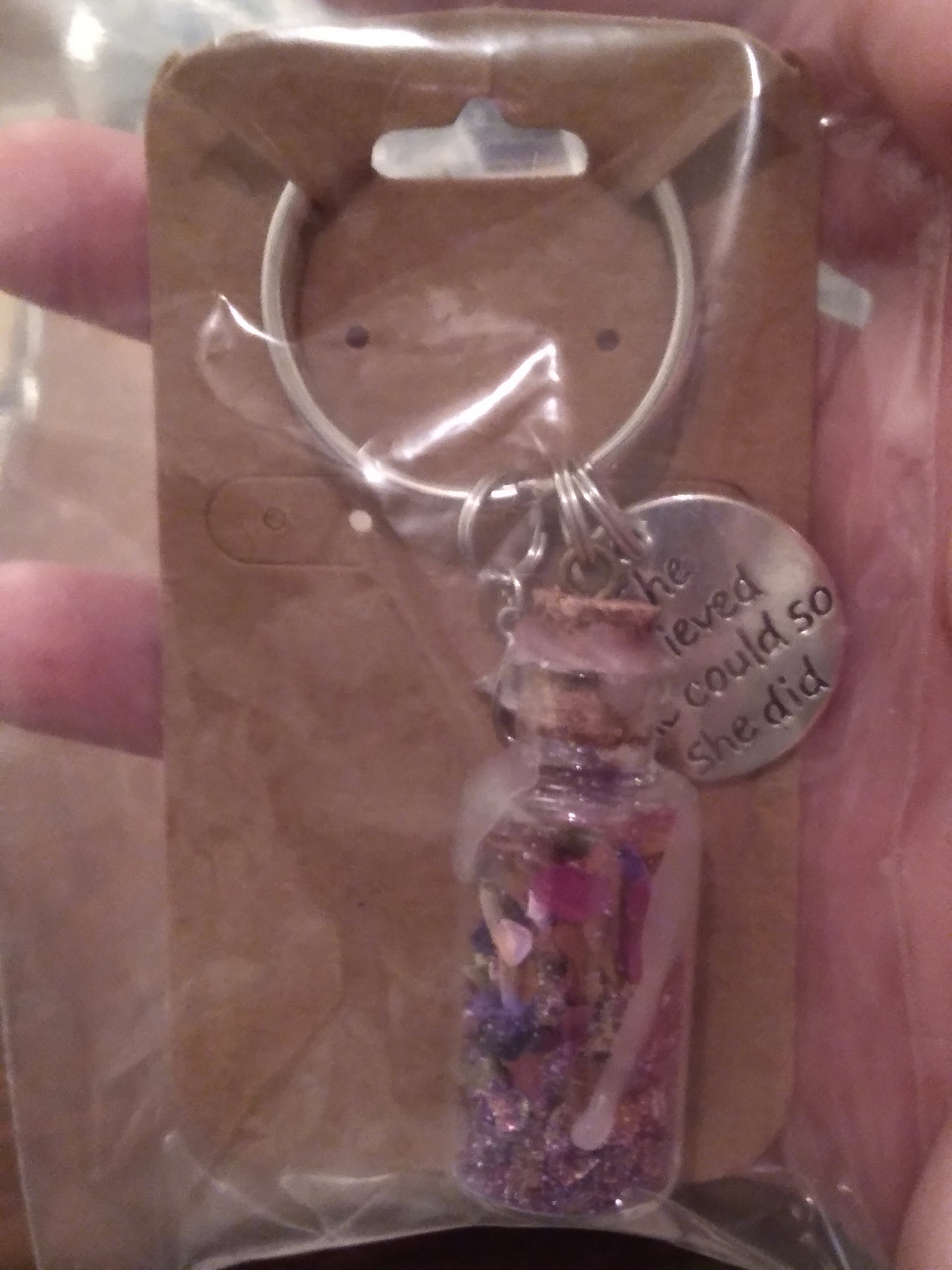 Little glass jar filled keychains Etsy