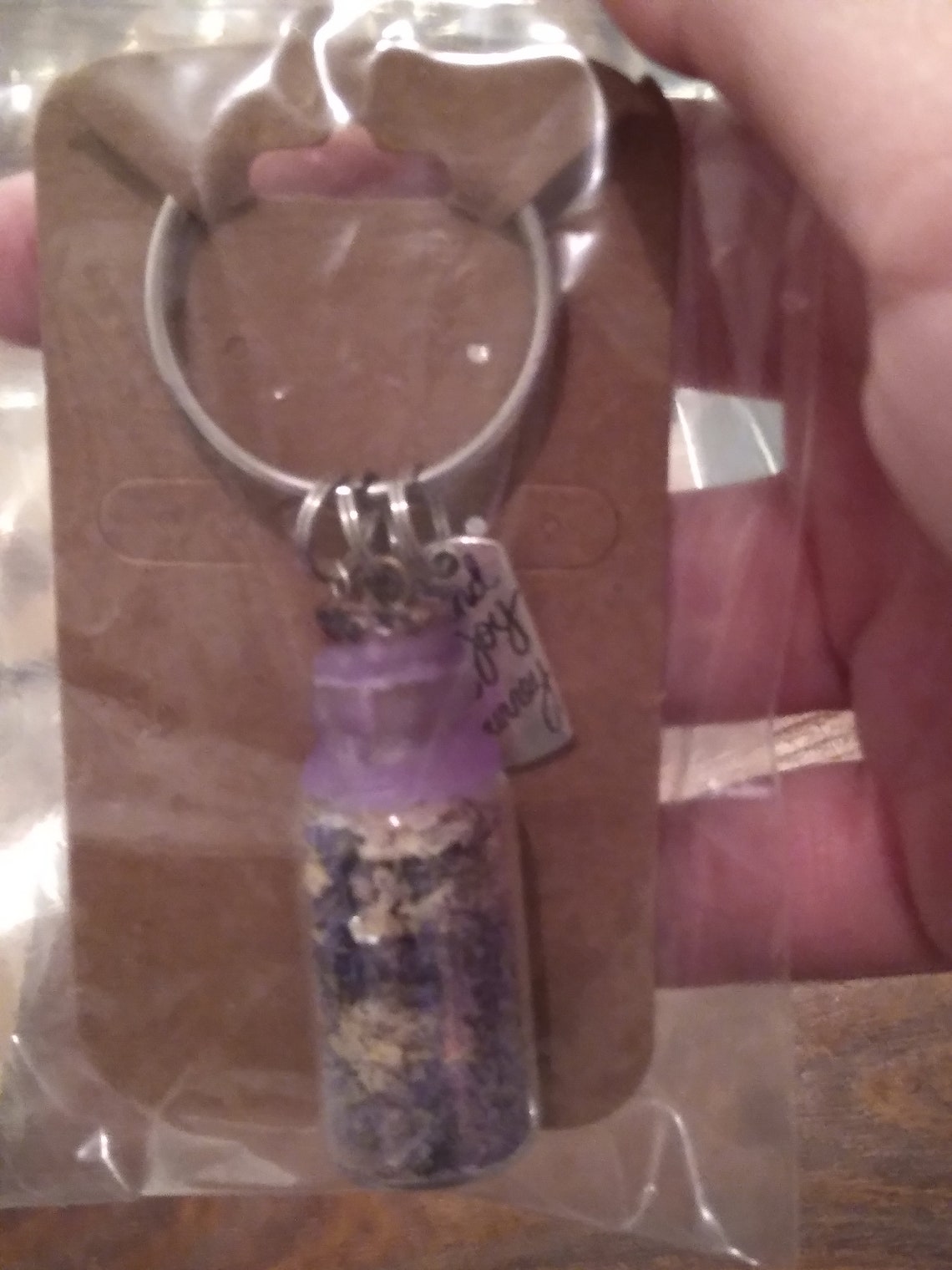 Little glass jar filled keychains Etsy