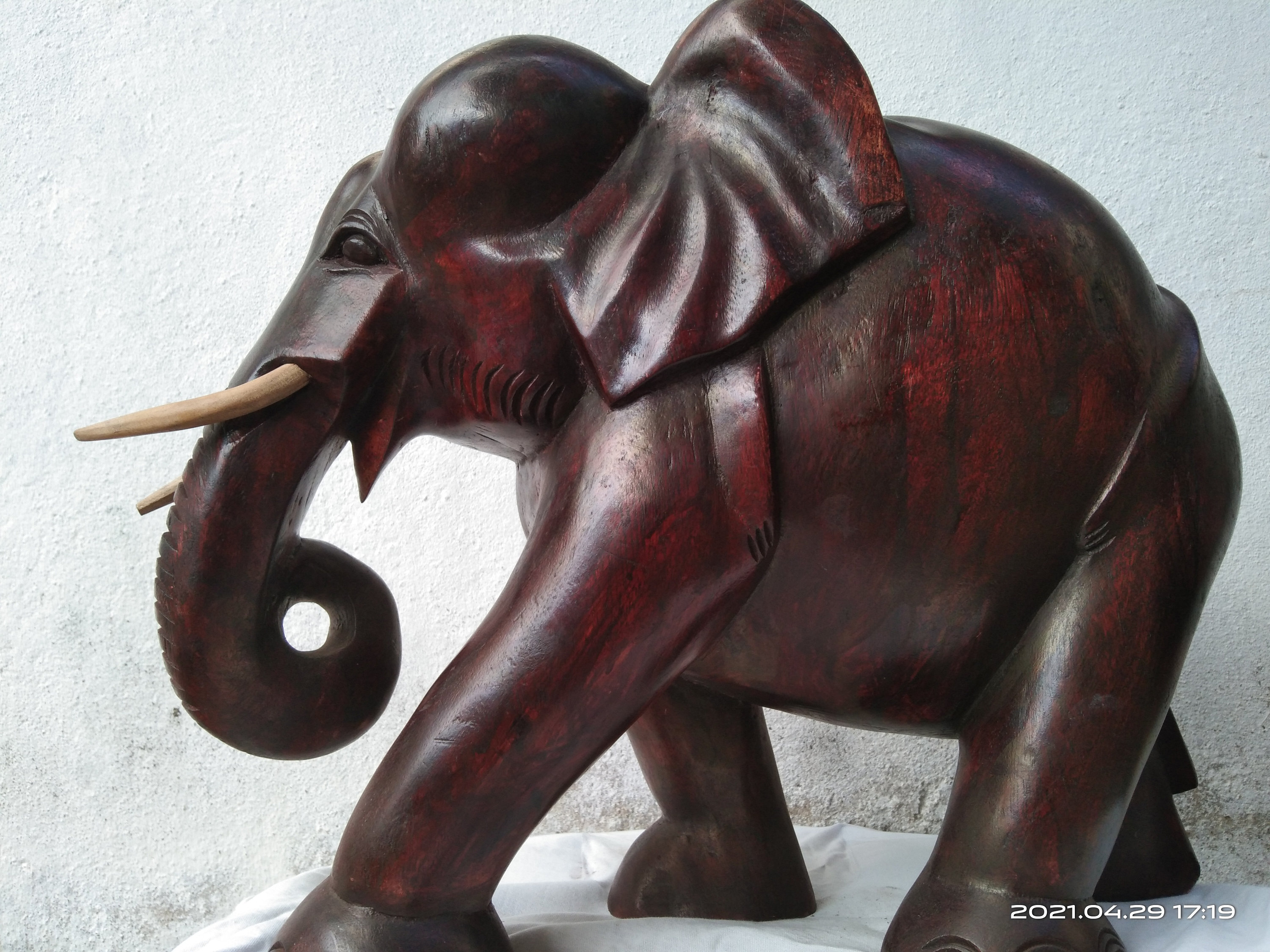 Wooden Elephant Siris Wood wooden elephant statue Hand Etsy