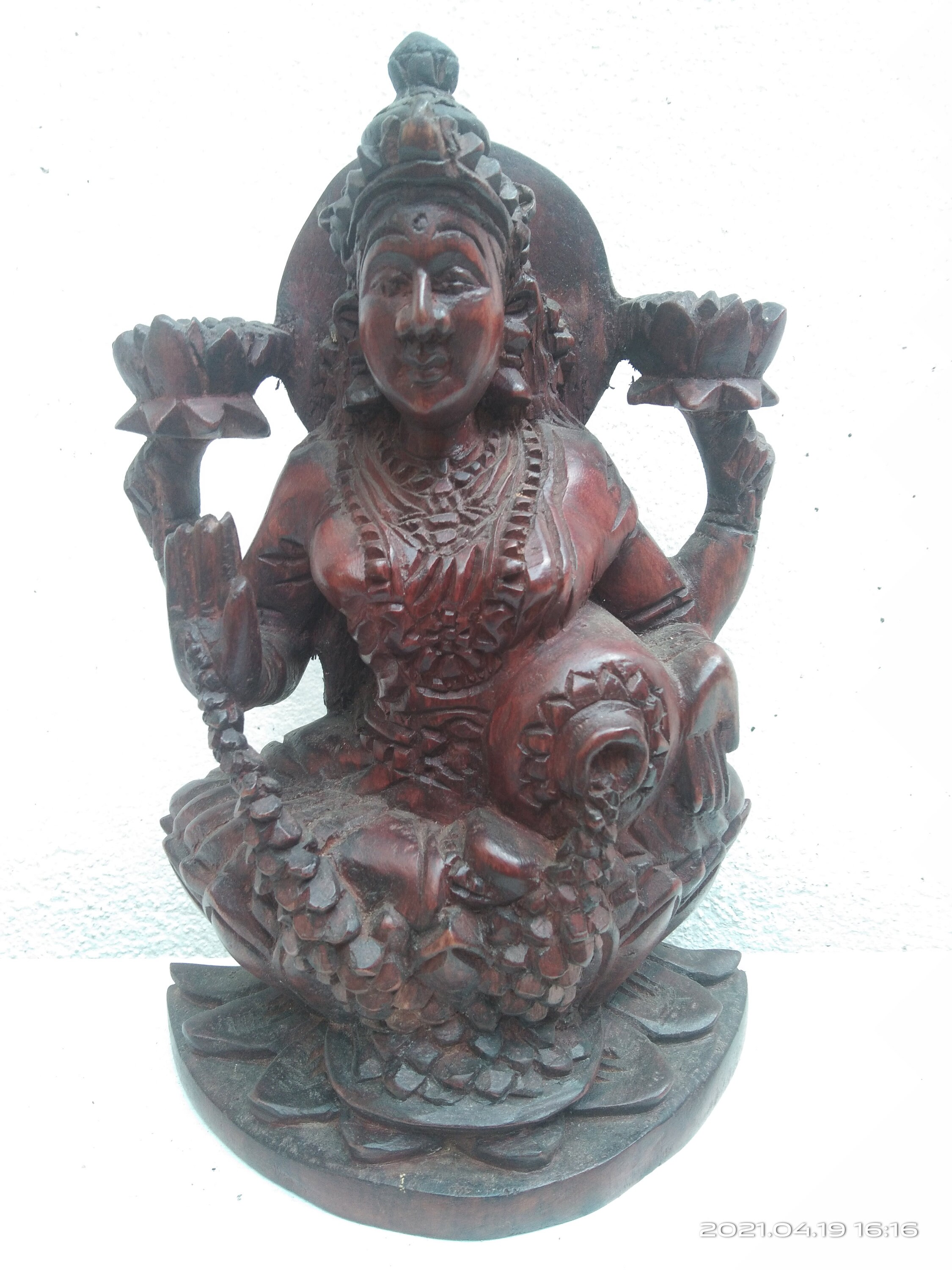 Saraswathi Goddess Wooden Statue Siris wood Lakshmi statue Etsy