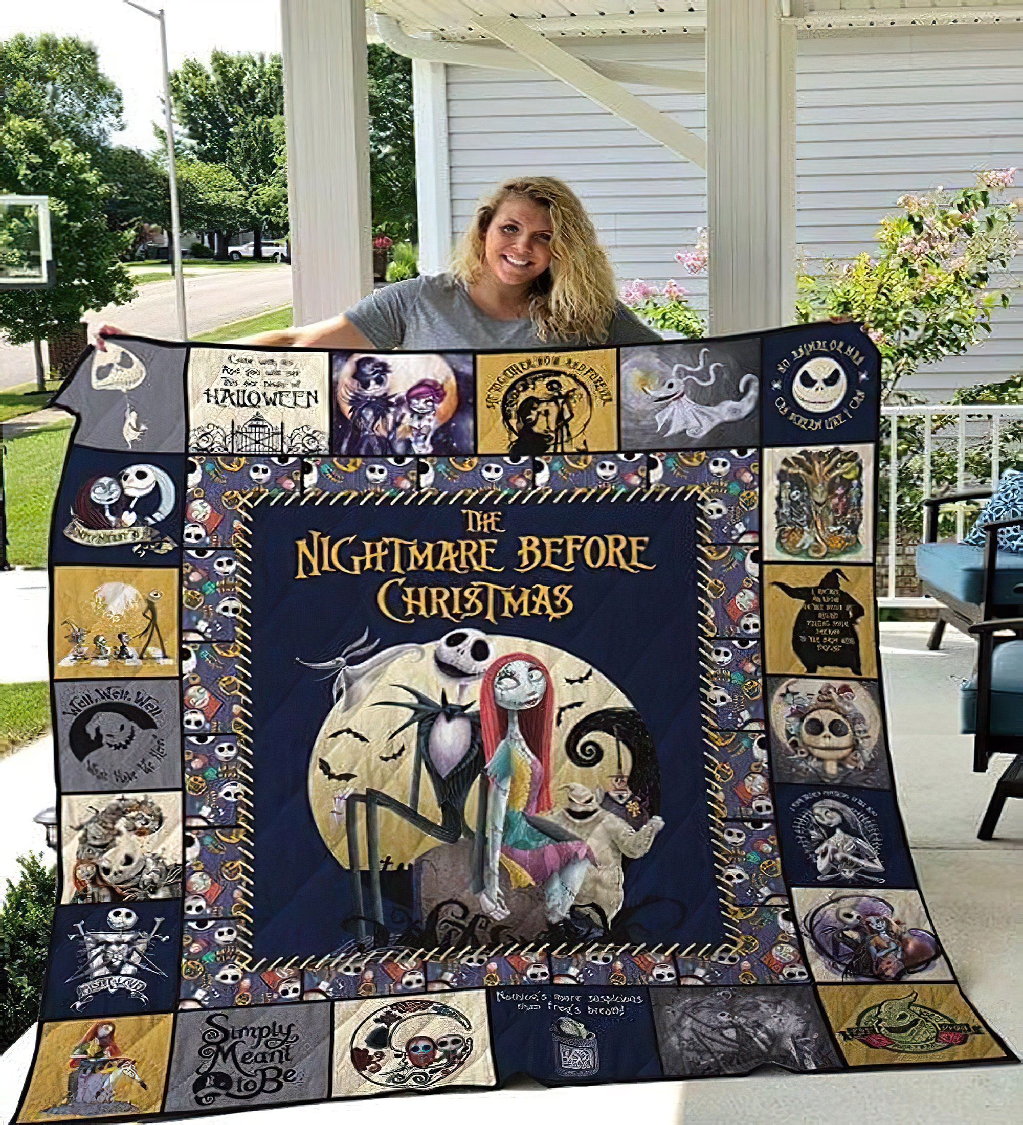 The Nightmare Before Christmas Quilt Blanket Jack Skellington Etsy