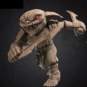 Goblin Fighter Mini - 3D Print - 6k Resin - DND - D&D - TTG, Rogue
