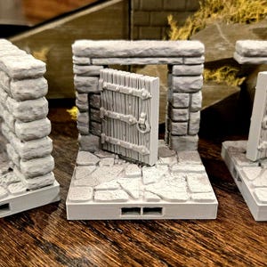 Dungeon Tiles - Door Expansion Tiles - Magnet or Clip together - 3D Print, DnD, D&D, Dungeon Terrain