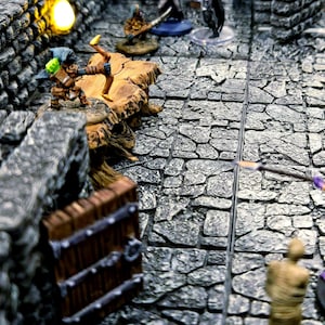 Dungeon Tiles Starter Set LARGE - Magnet oder Clip zusammen - 42 Stück Magnet - Fackel LED, 3D Print, DnD, D&D, Dungeon Terrain